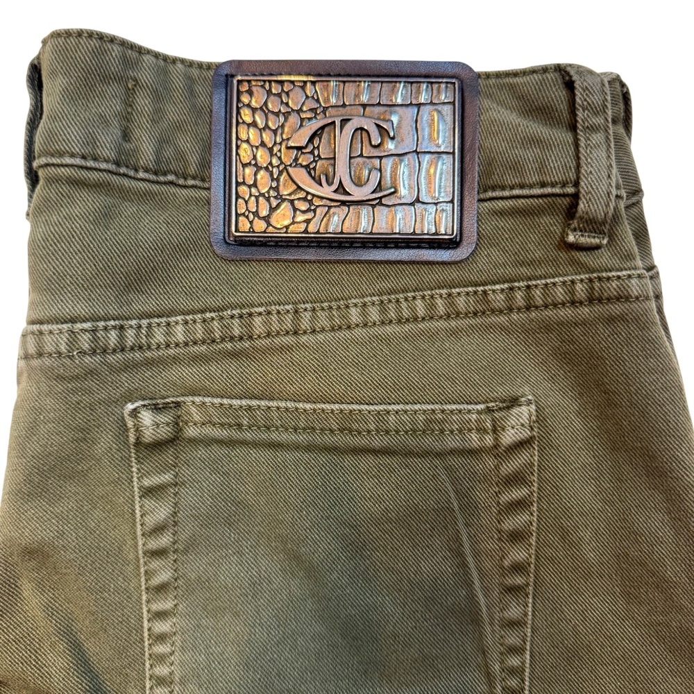 JUST CAVALLI Olive Green Stretch Straight-Leg Jeans – IT 42 / US 28 - Picture 3 of 9